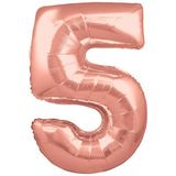 Oaktree 30inch Number 5 Rose Gold - Foil Balloons